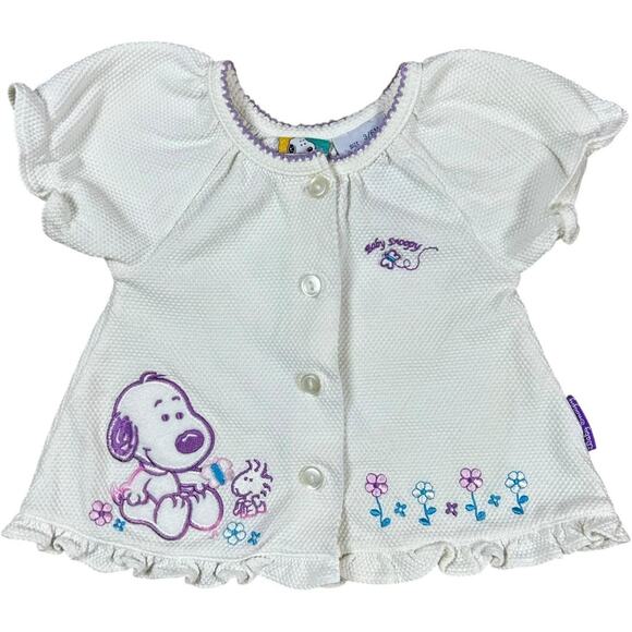 Baby Snoopy Vintage Butterfly Garden Button Up Top - Picture 1 of 7